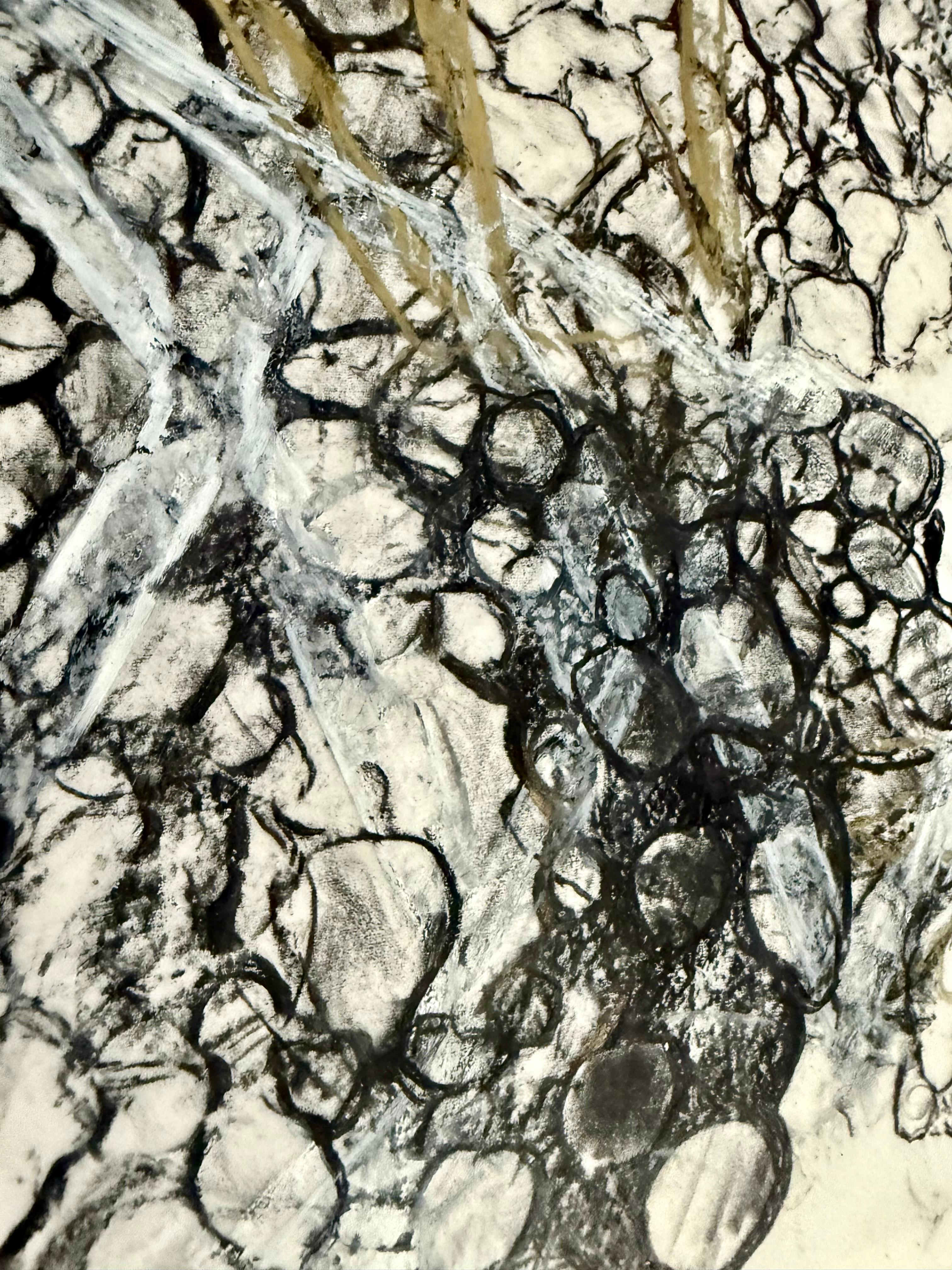 Dibujo Original Pintura Abstracta Arte Biomórfico Pan de Oro Michele Oka Doner en venta 5