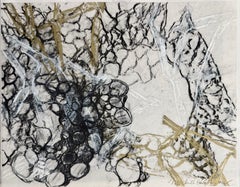 Original Drawing Painting Abstract Biomorphic Art Gold Leaf Michele Oka Doner