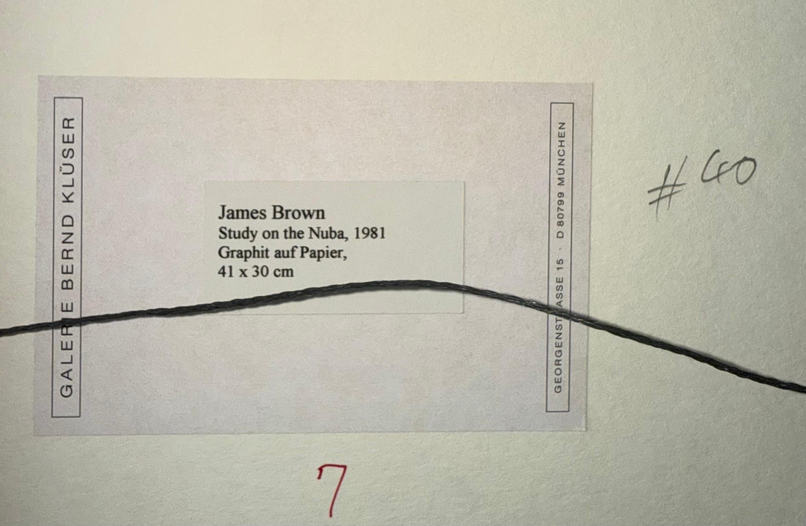 Nuba 1981 Graphit-Zeichnung auf braunem Papier James Brown Galerie Bernd Kluser im Angebot 13