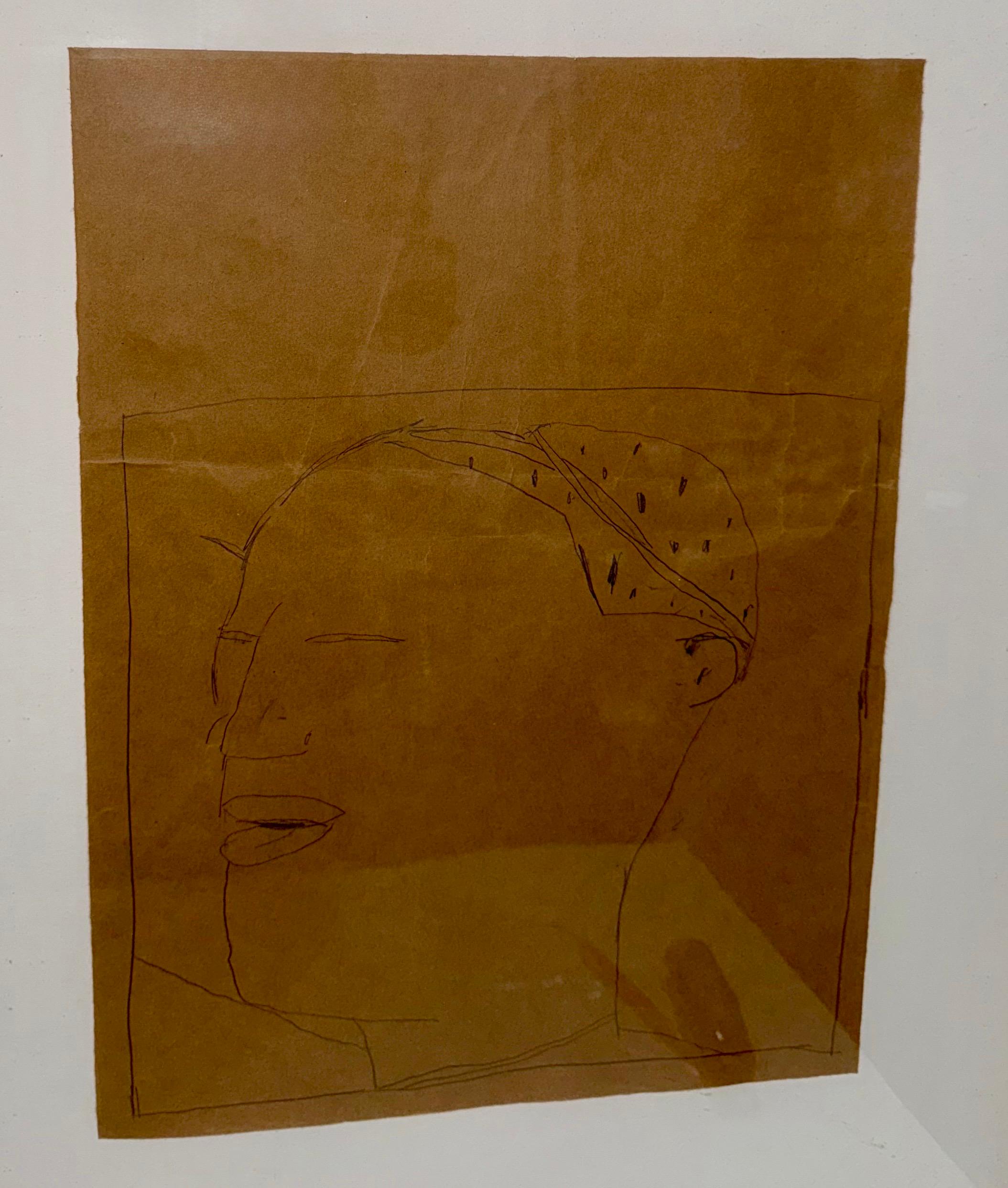 Nuba 1981 Graphit-Zeichnung auf braunem Papier James Brown Galerie Bernd Kluser im Angebot 3