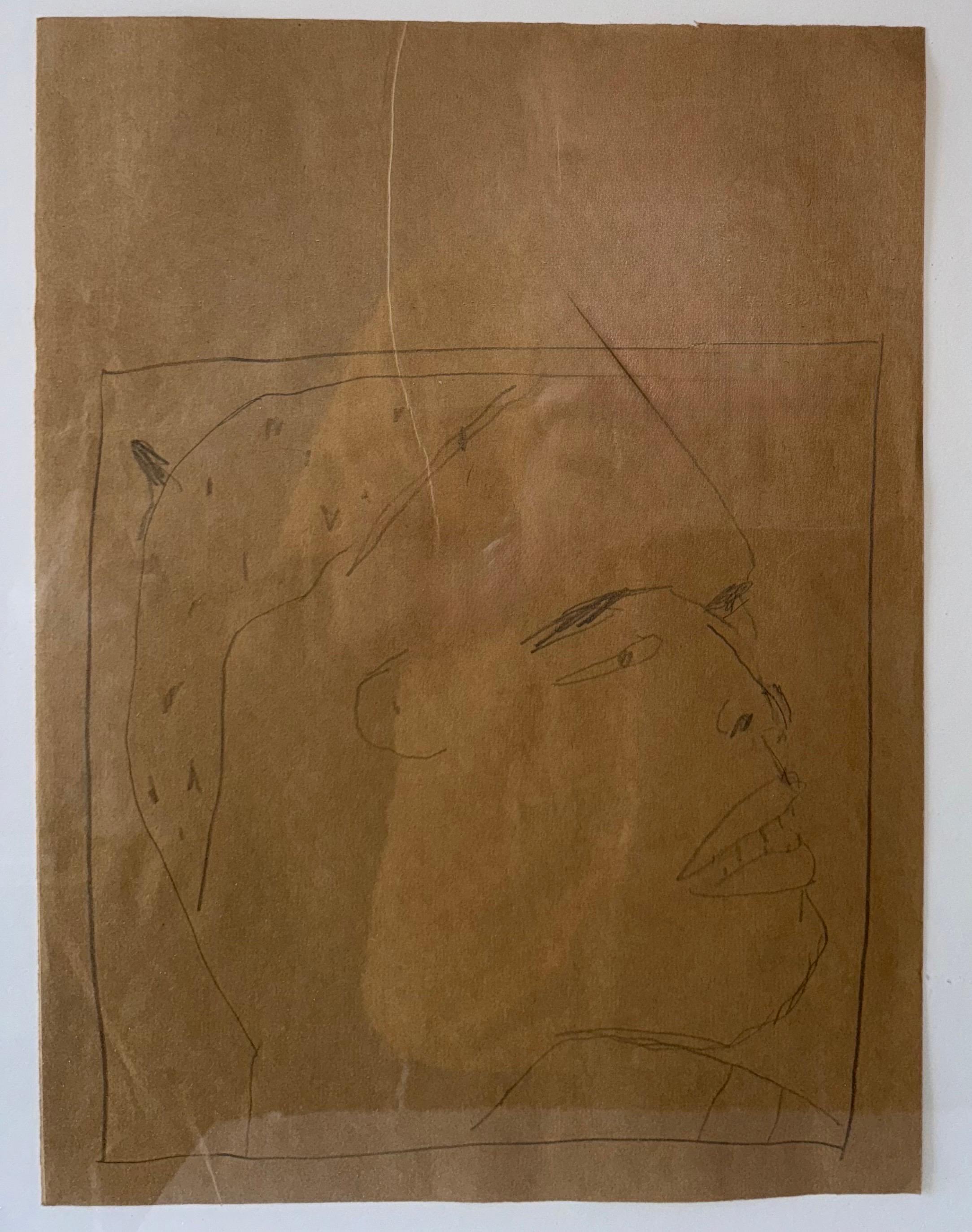 Nuba 1981 Graphit-Zeichnung auf braunem Papier James Brown Galerie Bernd Kluser im Angebot 4