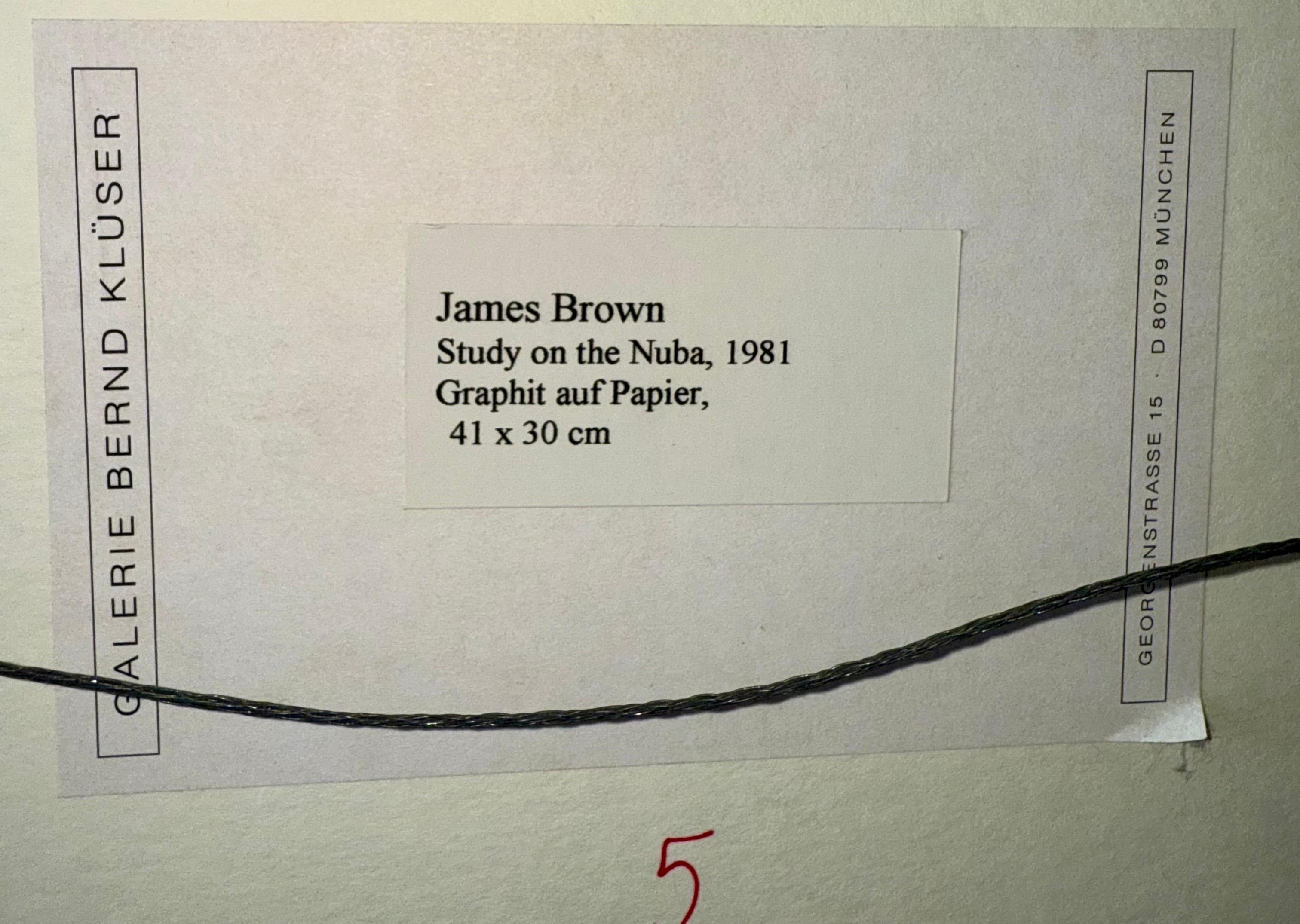Nuba 1981 Graphit-Zeichnung auf braunem Papier James Brown Galerie Bernd Kluser im Angebot 14