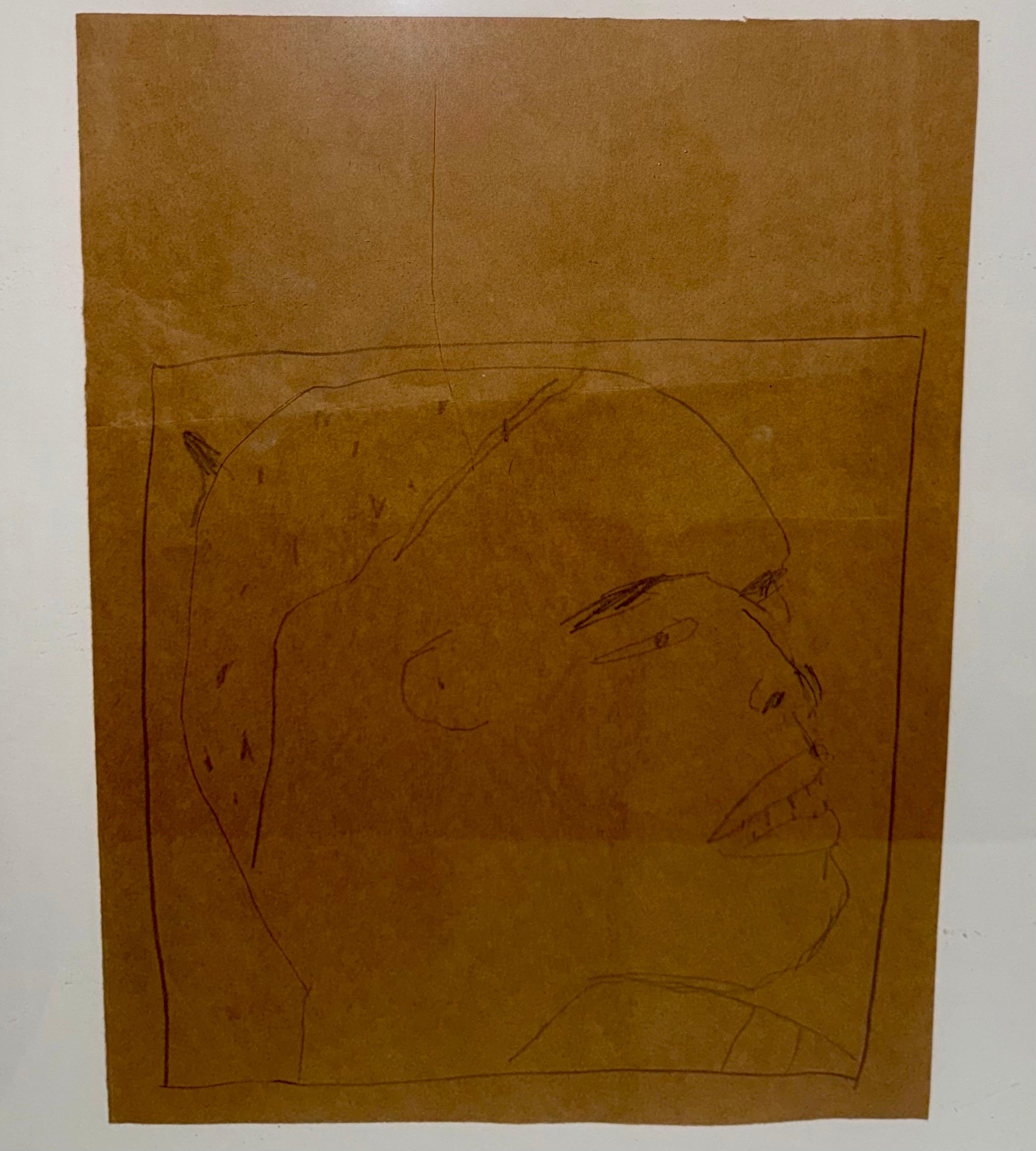Nuba 1981 Graphit-Zeichnung auf braunem Papier James Brown Galerie Bernd Kluser im Angebot 8