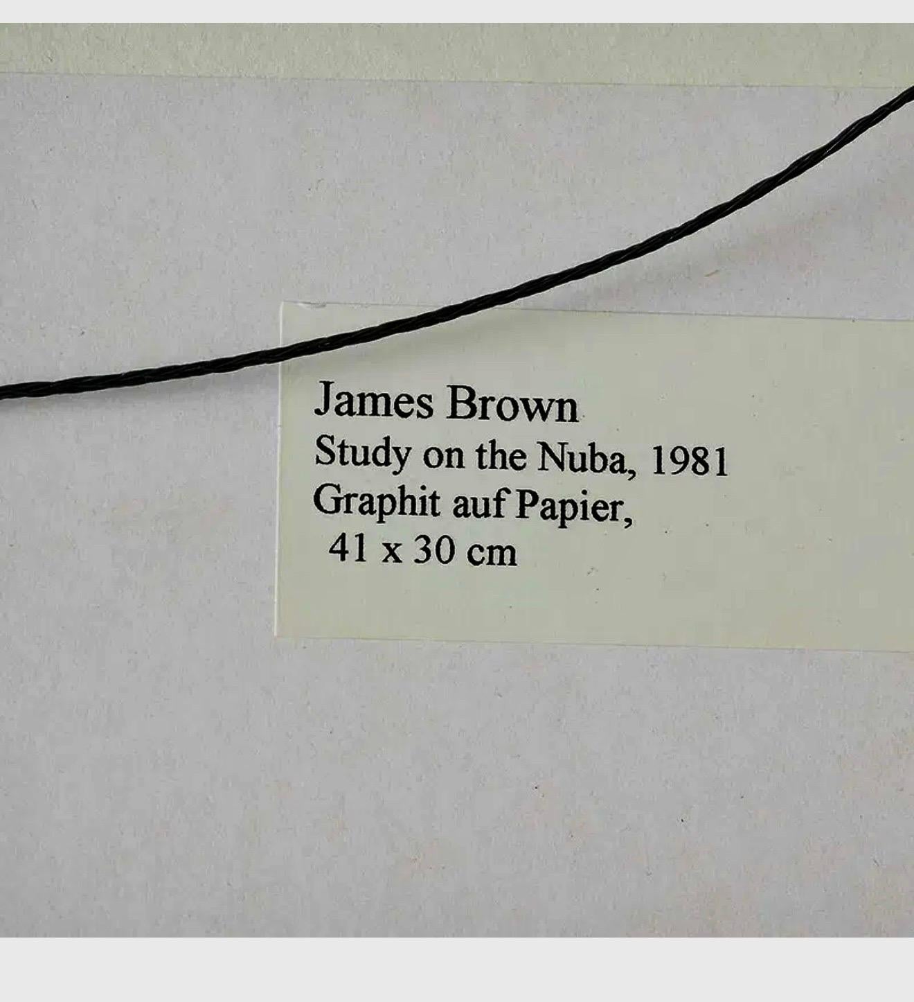 Nuba 1981 Graphit-Zeichnung auf braunem Papier James Brown Galerie Bernd Kluser im Angebot 15