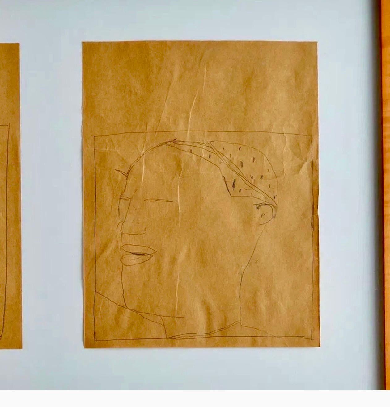 Nuba 1981 Graphit-Zeichnung auf braunem Papier James Brown Galerie Bernd Kluser im Angebot 9