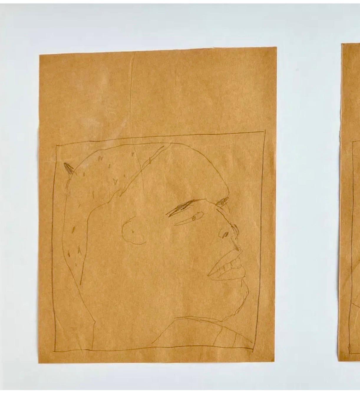 Nuba 1981 Graphit-Zeichnung auf braunem Papier James Brown Galerie Bernd Kluser im Angebot 10