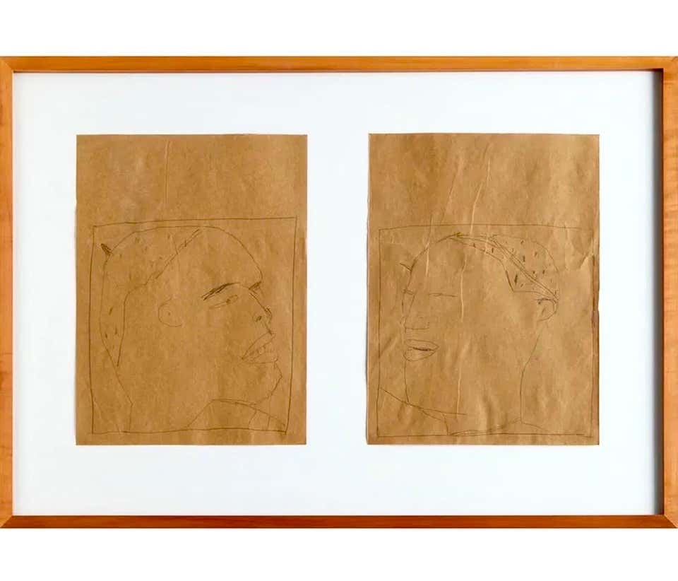 Nuba 1981 Graphite Drawing on Brown Paper James Brown Galerie Bernd Kluser