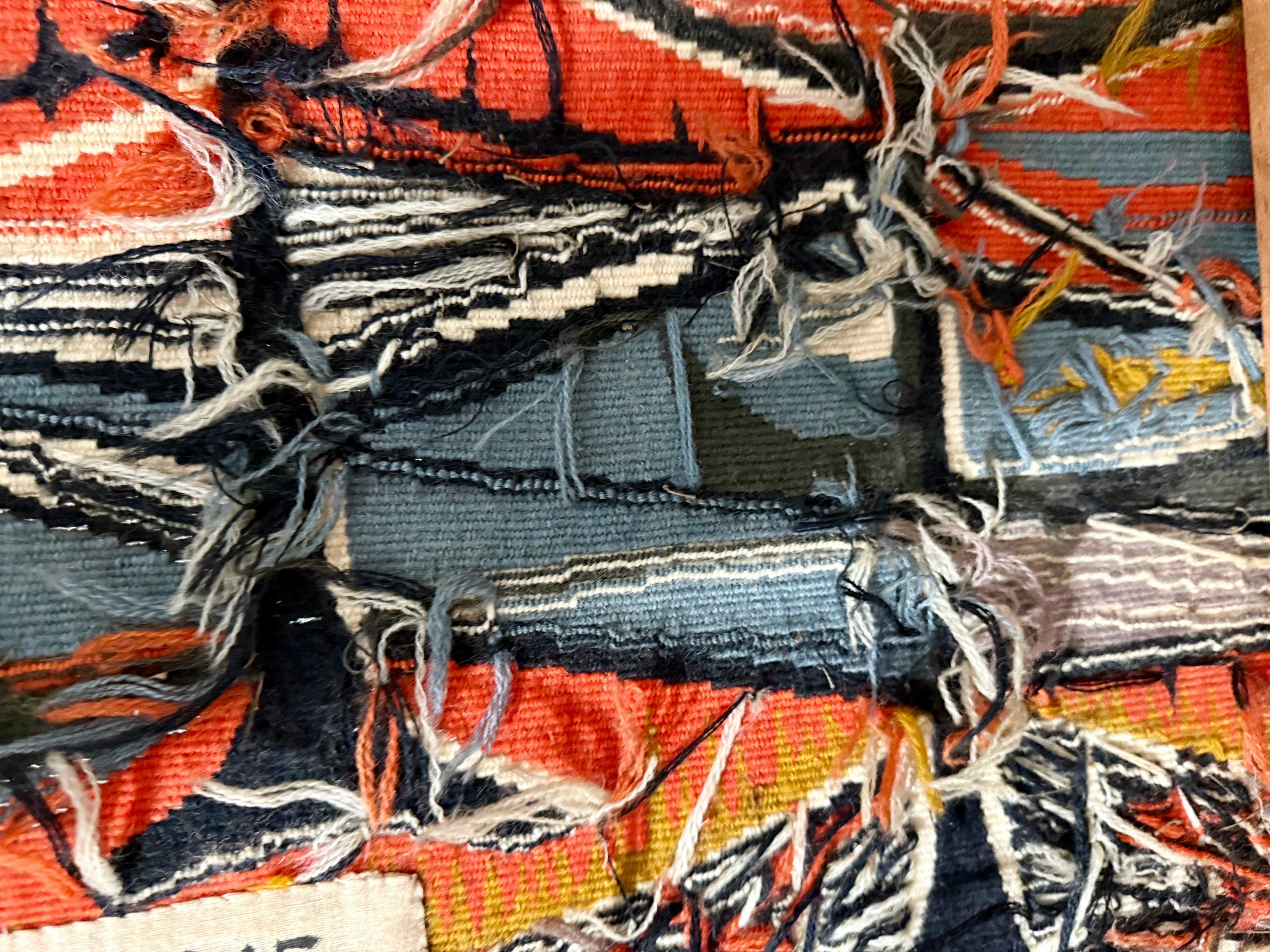 Mid Century Modern Handmade Wool Belgian Art Aubusson Tapestry Mary Dambiermont en vente 6