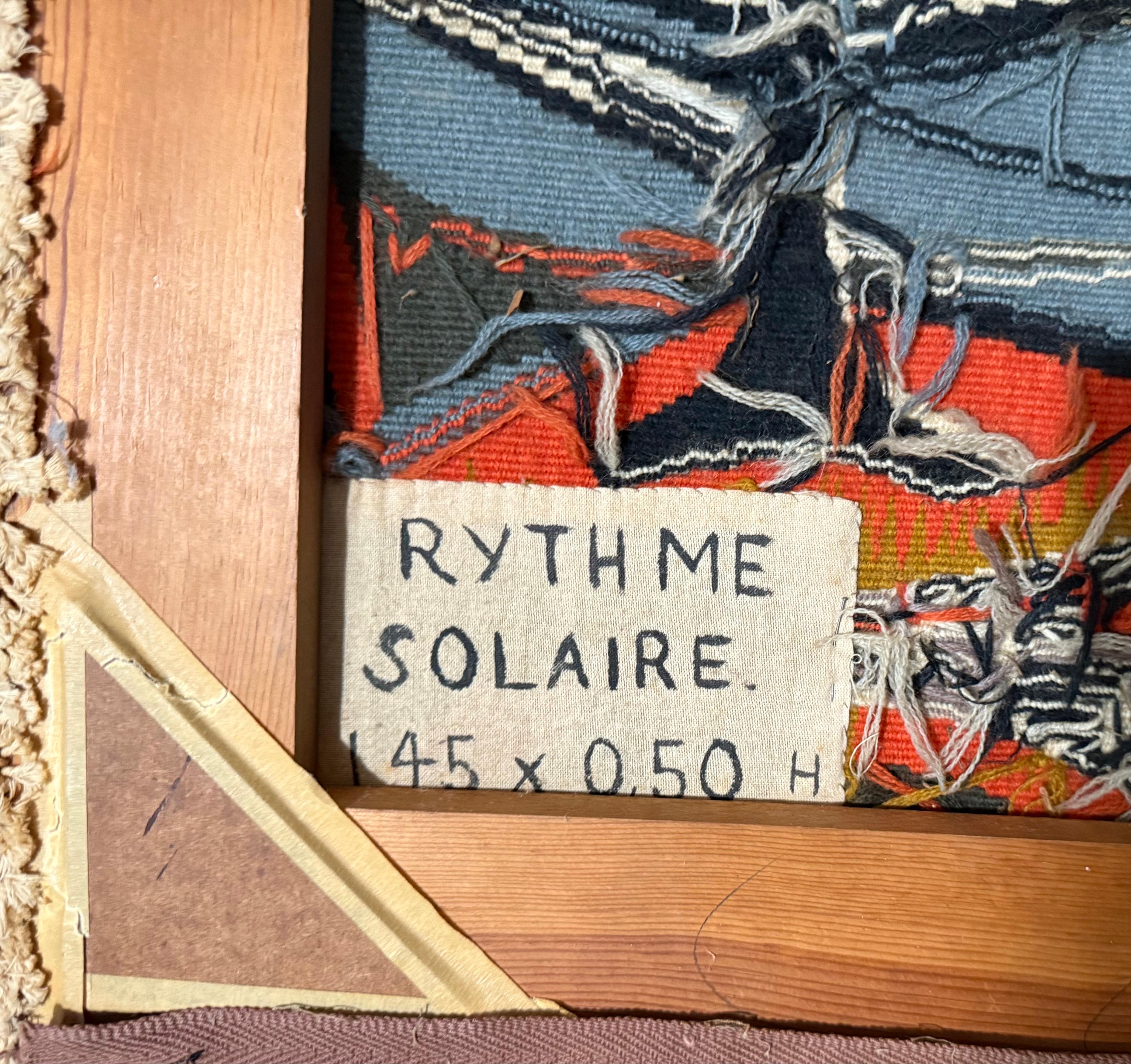 Mid Century Modern Handmade Wool Belgian Art Aubusson Tapestry Mary Dambiermont en vente 10