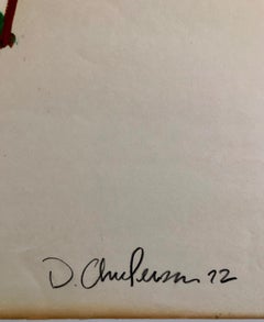 David Kimball Anderson Large Oil Stick Pastel Abstract Flowers Drawing