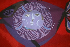 Tapisserie israélienne tissée à la main de style Aubusson, atelier Mambush