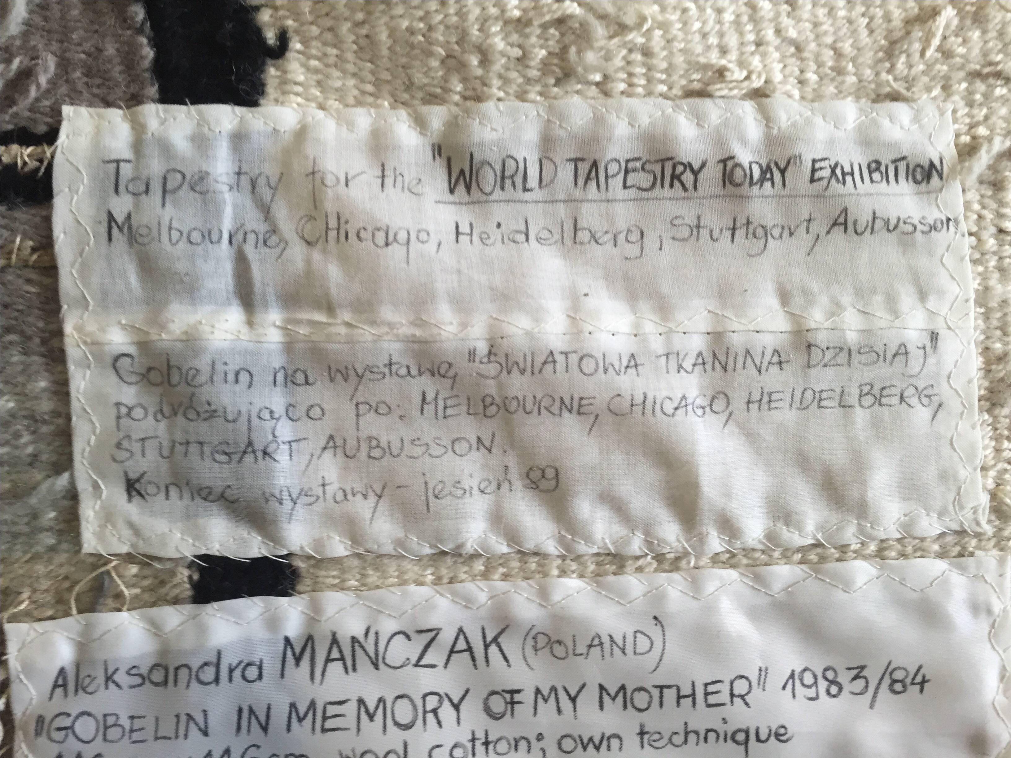 Gobelin In Memory of My Mother, Rare Handmade Polish Tapestry For Sale 1