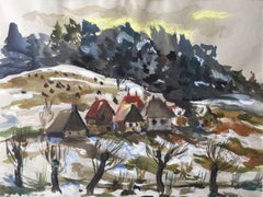 Vintage European Winter Landscape