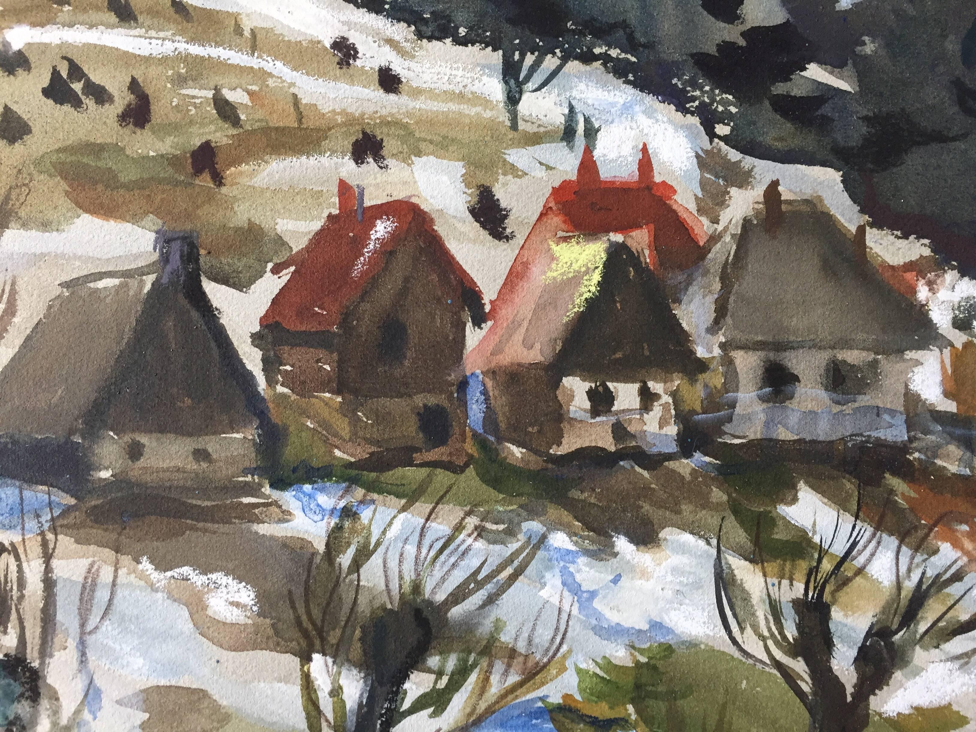 European Winter Landscape - Art by Katherine Librowicz