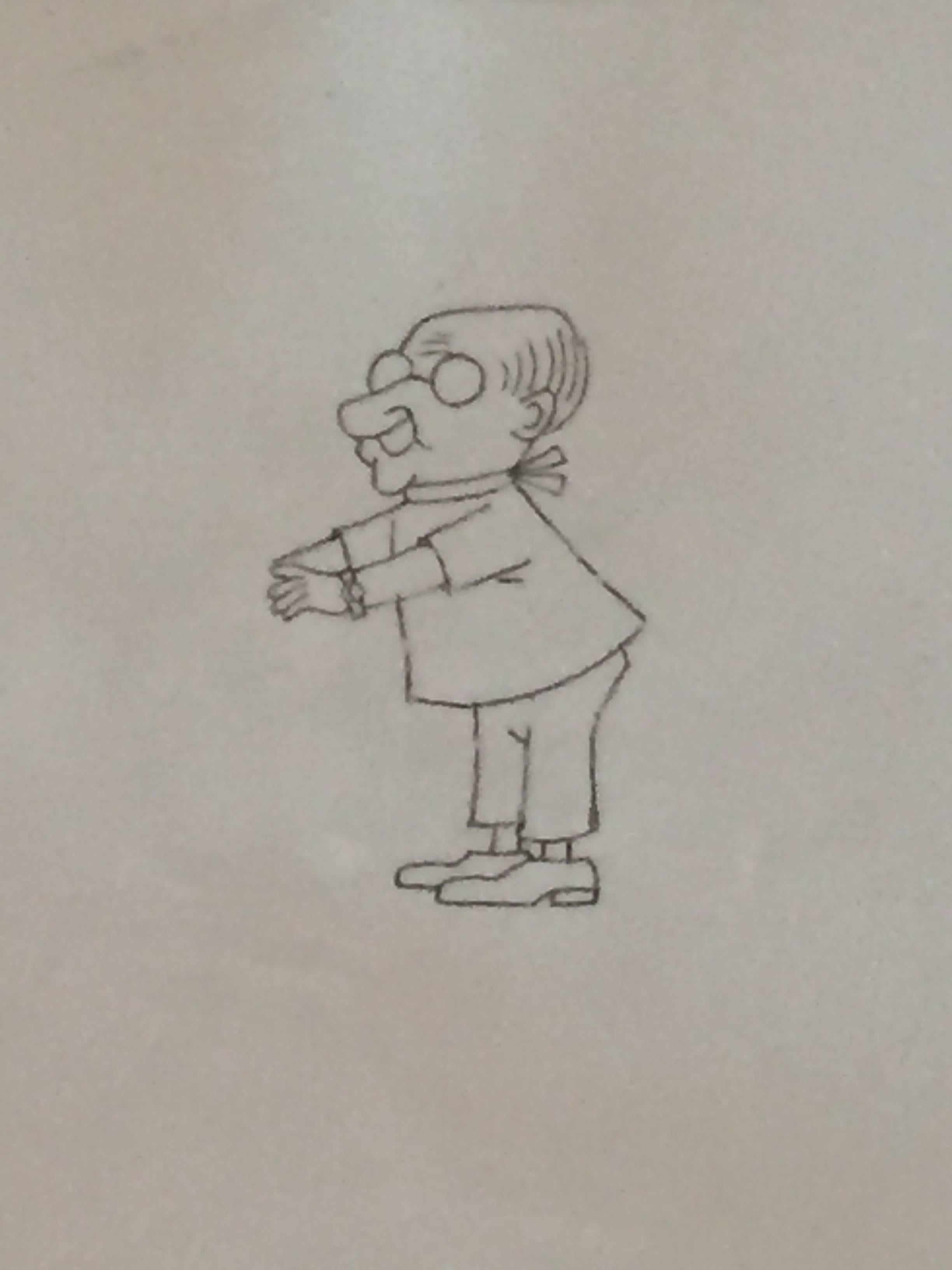 Original Pencil Drawing from PIERRE, "I DONT CARE" (CBS 1970s)