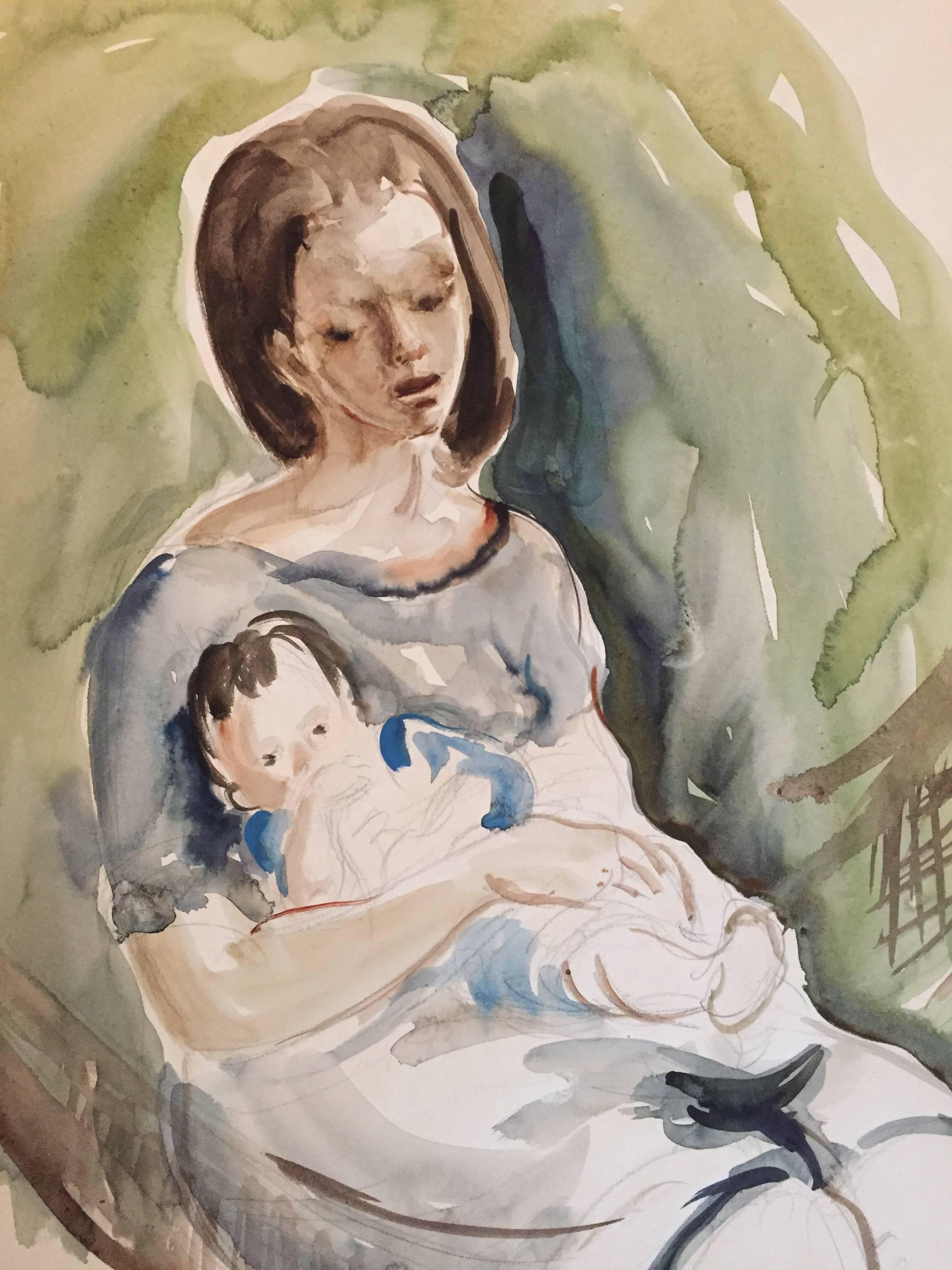 Mother with Child - Art by Katherine Librowicz