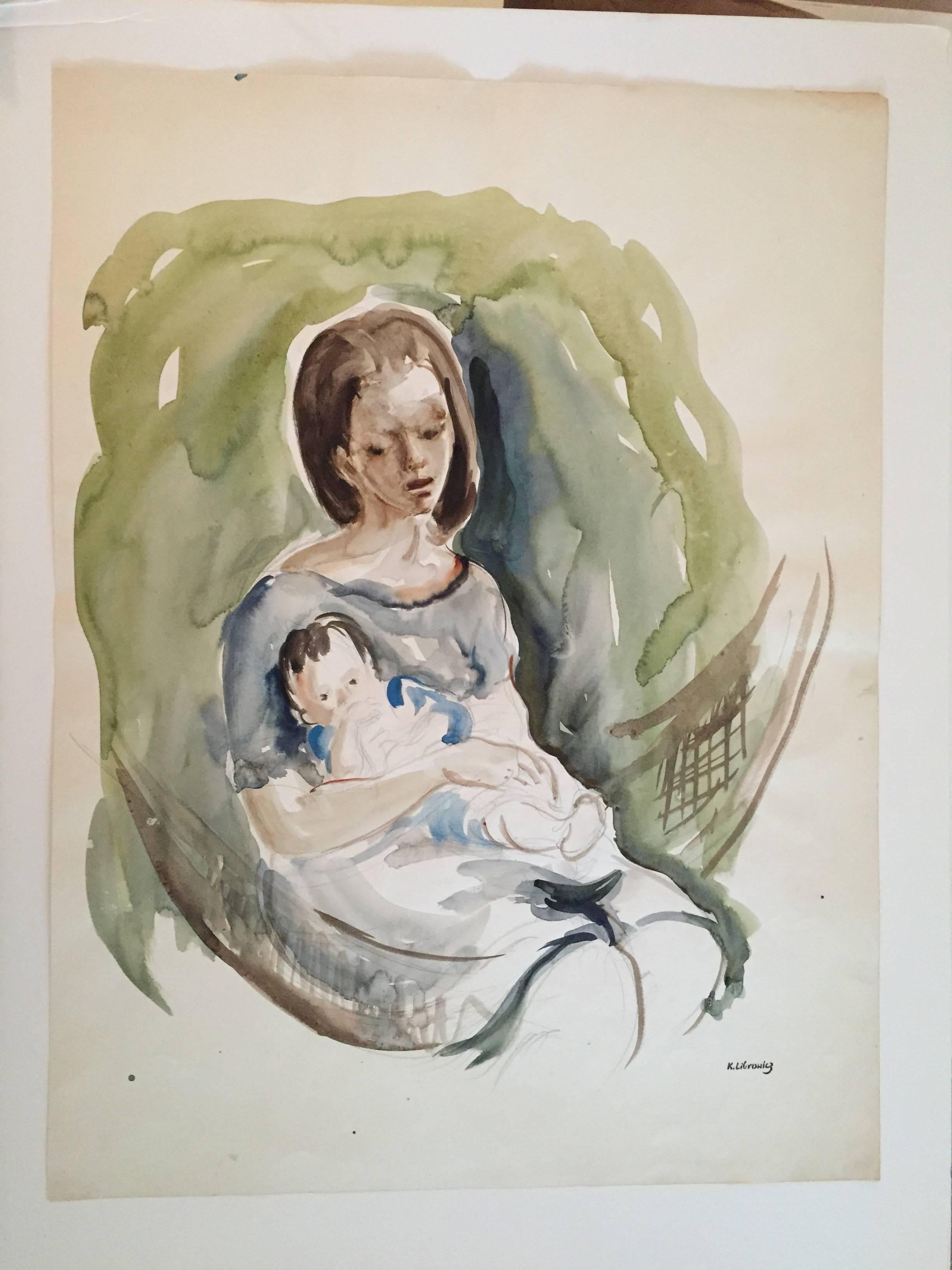mother and baby artwork