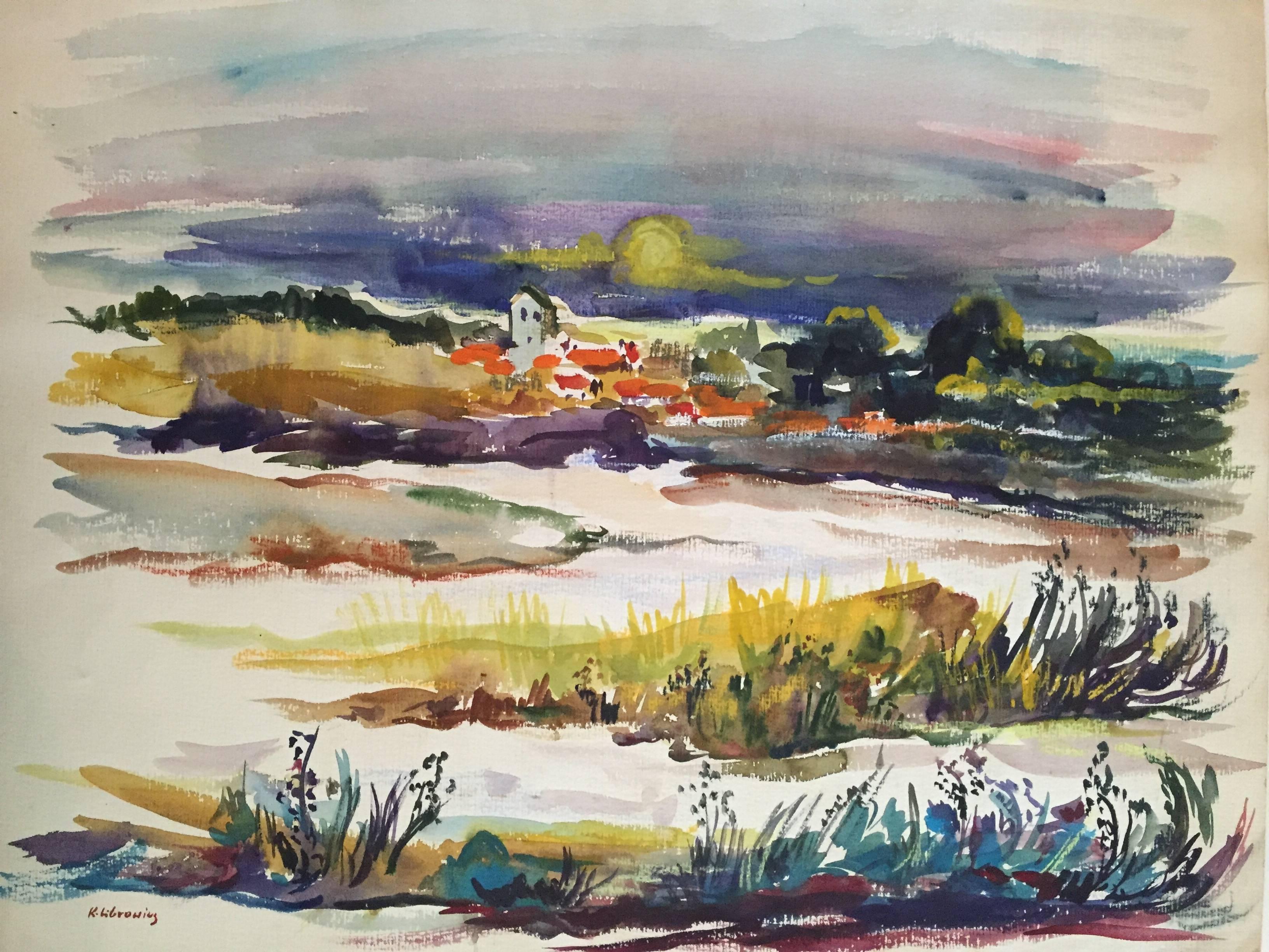 Katherine Librowicz Landscape Art - Wind Sun Field