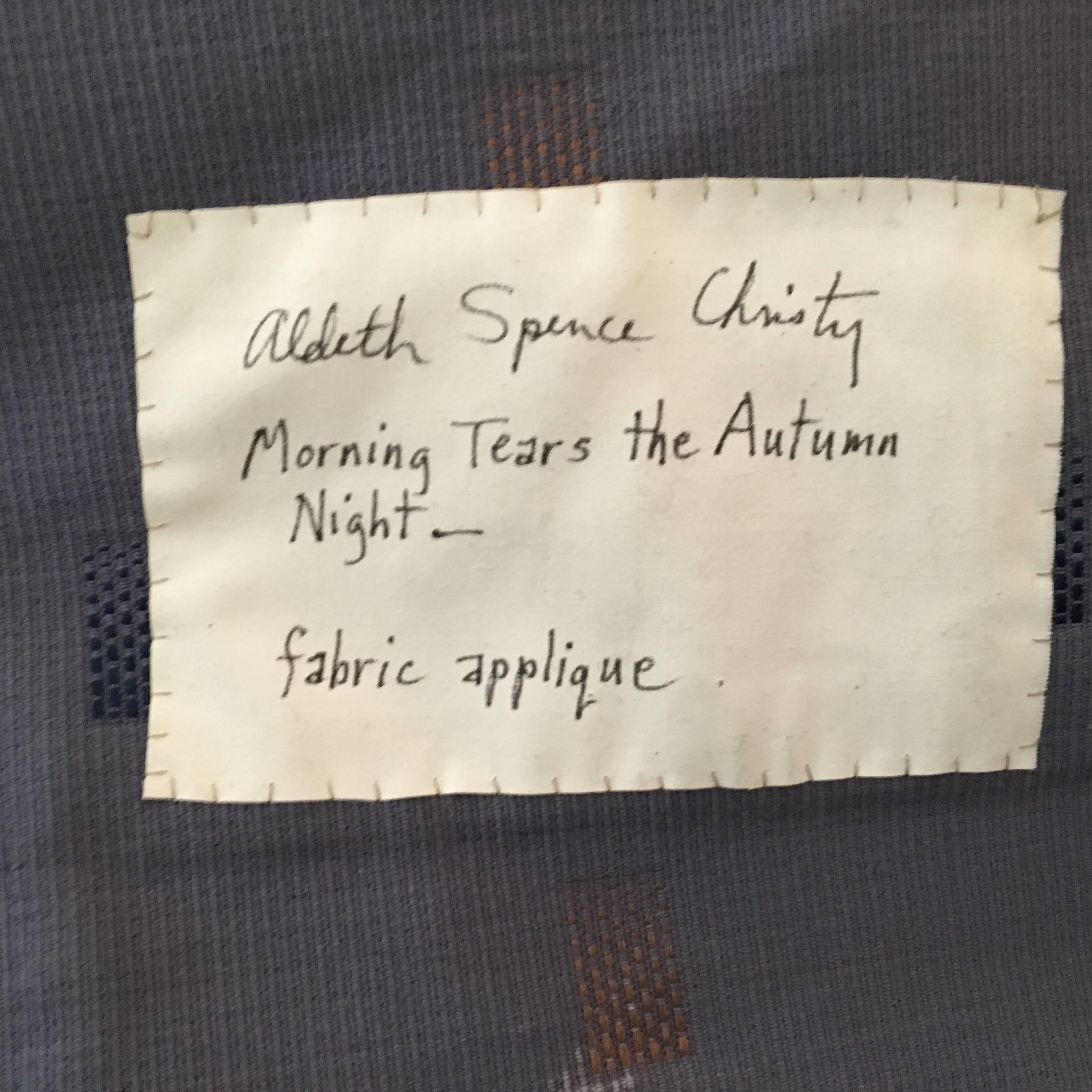 Aldeth Spence Christy, 1939- 2001, Maryland
Ardeth was one of the stitchers for Judy Chicago's The Dinner Party at The Brooklyn Museum,

Christy at Touchstone. After many delays, Touchstone Gallery has reopened at its newly renovated R Street