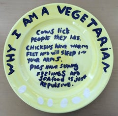 Rare "Why I am a Vegetarian" Kim Dingle Art Plate