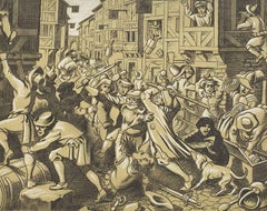 Plunder at the Jewish Ghetto, Chalk and Charcoal ''Progrom'' Zeichnung