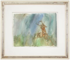 Rare Leonard Baskin Watercolour Seasons Song: Deer Illus. Ted Hughes Poem