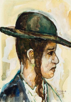 Jerusalemite Yeshiva Scholar, Judaica Watercolor