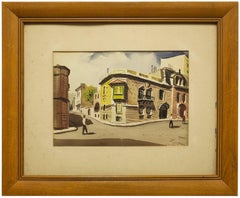 Calle Juncal, Buenos Aires, Argentina Scenic Street Scene Watercolor