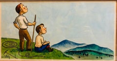 Skurrile Illustration, Wander- Cartoon, 1938, Mt Tremblant Ski Lodge, William Steig