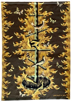 Art Deco French Modernist Handmade Aubusson Gobelin Tapestry Jean Picart Le Doux
