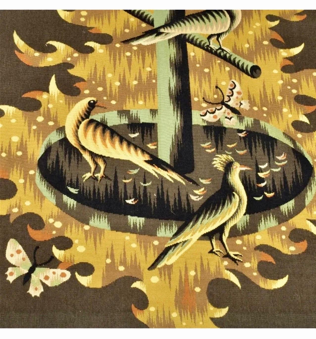 Französischer modernistischer handgefertigter Aubusson Gobelin-Wandteppich im Art déco-Stil von Jean Picart Le Doux im Angebot 4