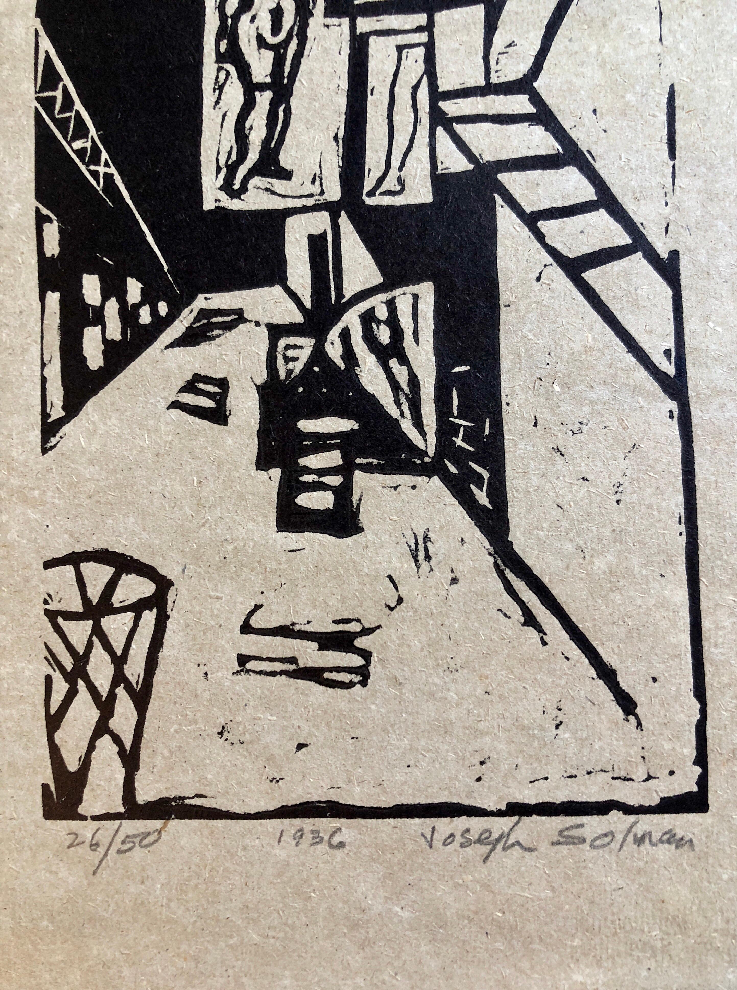 Une superbe scène de rue de la ville de New York dans un style réaliste moderniste, réalisée à l'époque de la grande dépression.
Le tapis est 17.5x14, la feuille mesure 13x10 l'image est 10x4.75


Joseph Solman (25 janvier 1909 - 16 avril 2008)