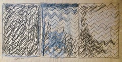 Vintage Abstract Expressionist Pencil Drawing Watercolor Painting Pattern Decoration
