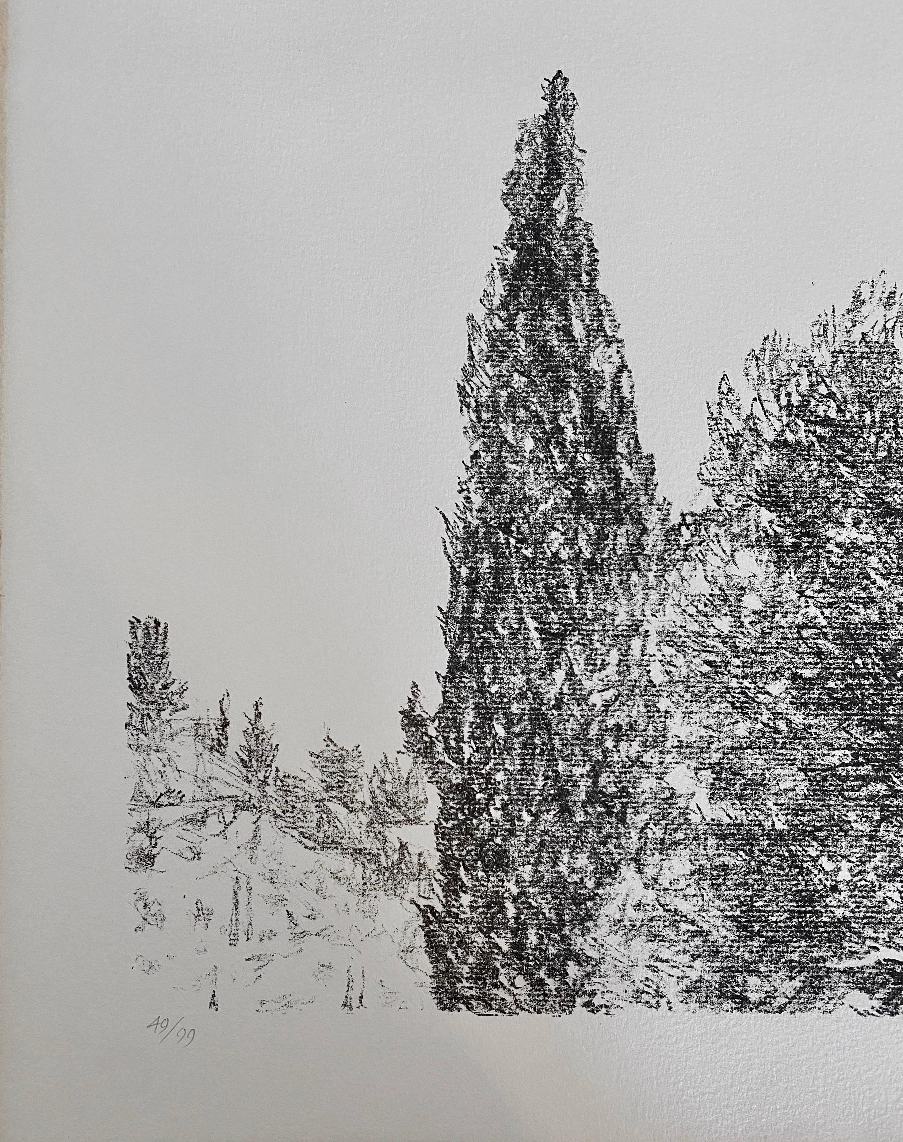 Avigdor Arikha Modernist Israeli Lithograph Jerusalem Landscape Bezalel School For Sale 1
