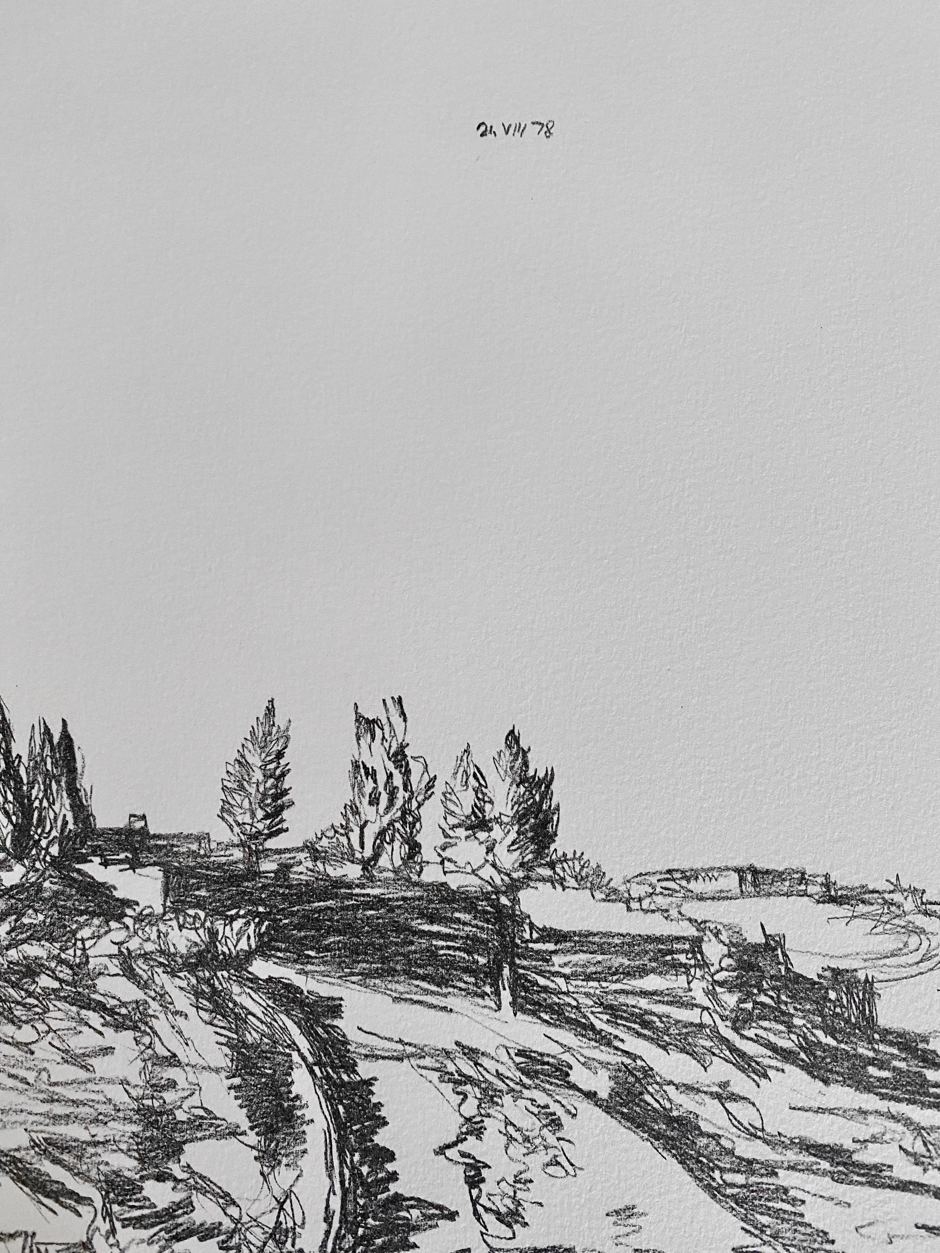 Avigdor Arikha Modernist Israeli Lithograph Jerusalem Landscape Bezalel School For Sale 3