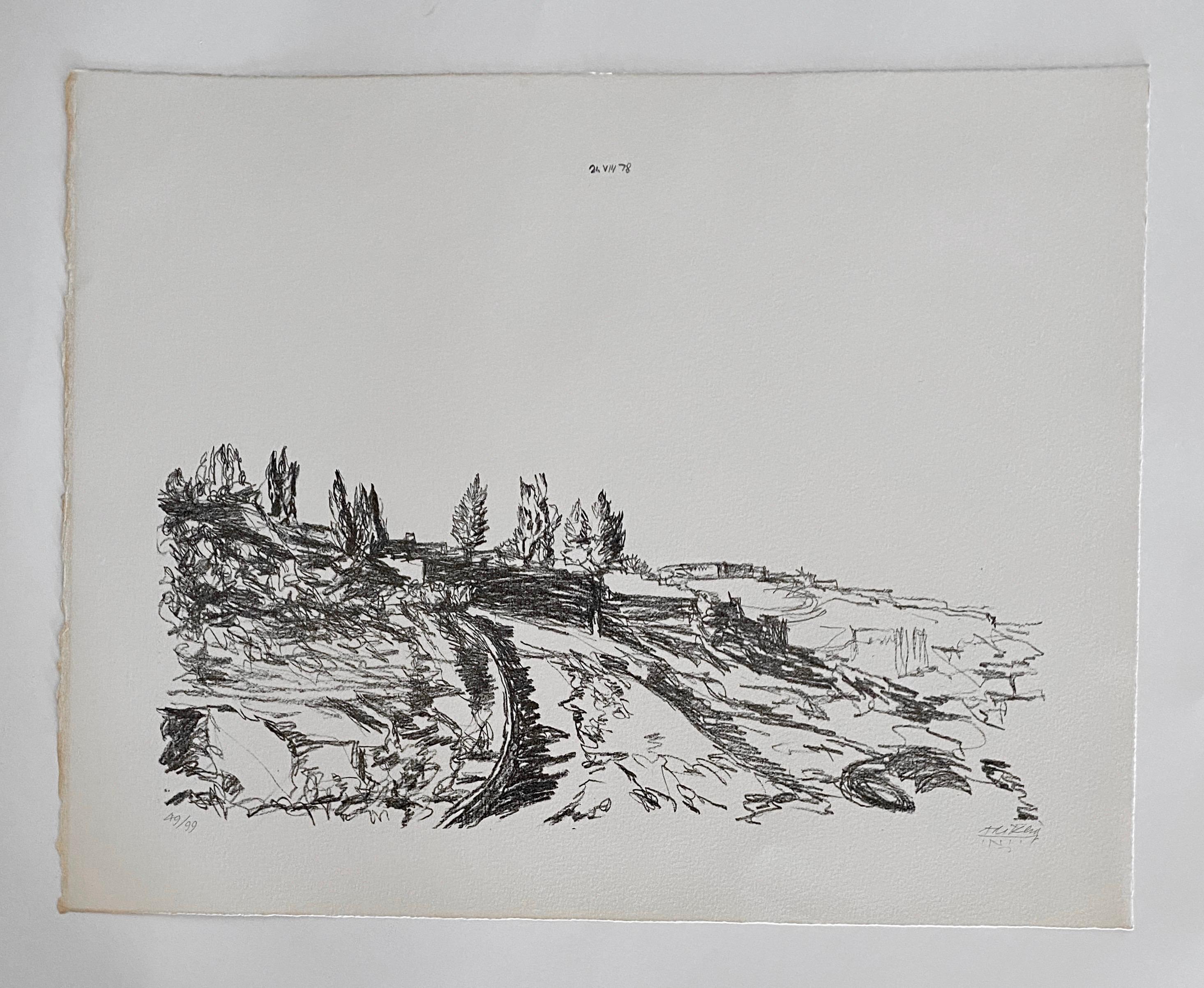 Avigdor Arikha Modernist Israeli Lithograph Jerusalem Landscape Bezalel School For Sale 5