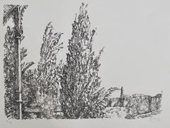 Avigdor Arikha Modernist Israeli Lithograph Jerusalem Landscape Bezalel School
