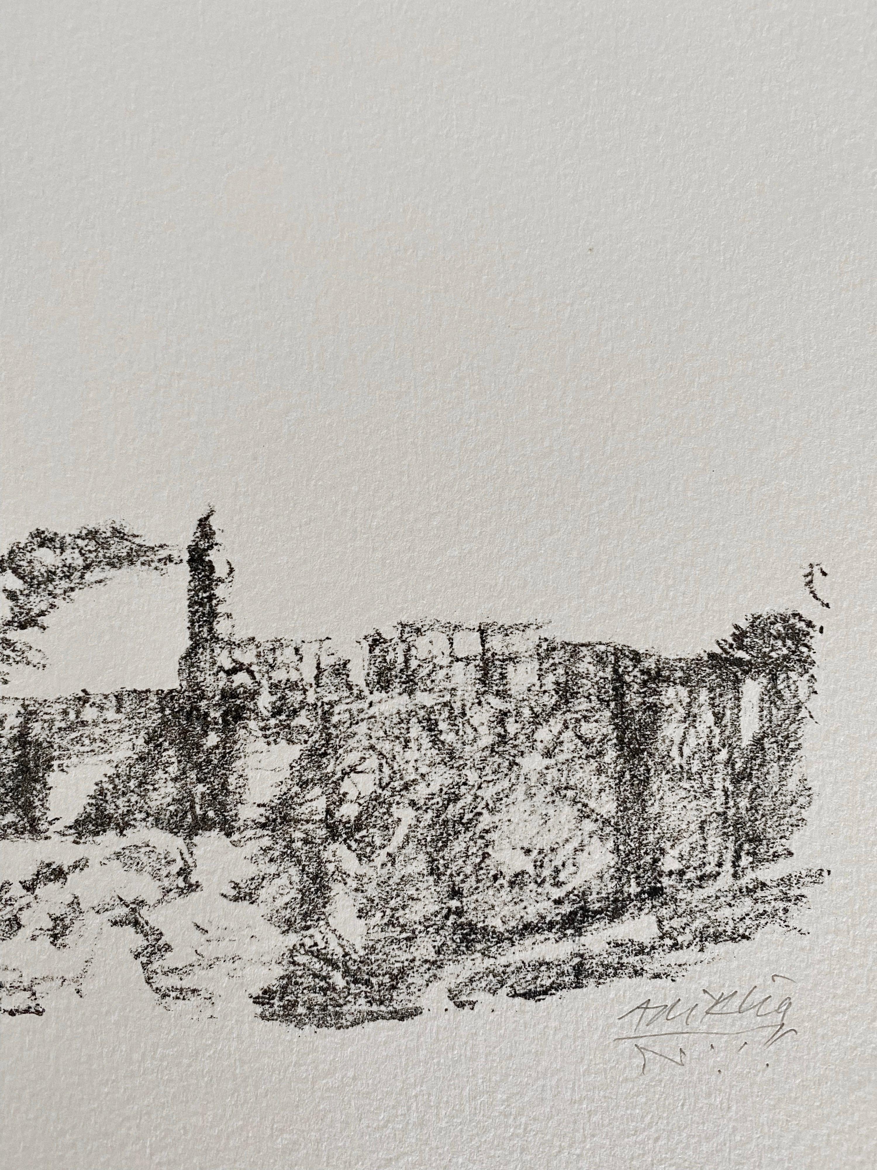 Avigdor Arikha Modernist Israeli Lithograph Jerusalem Landscape Bezalel School For Sale 4
