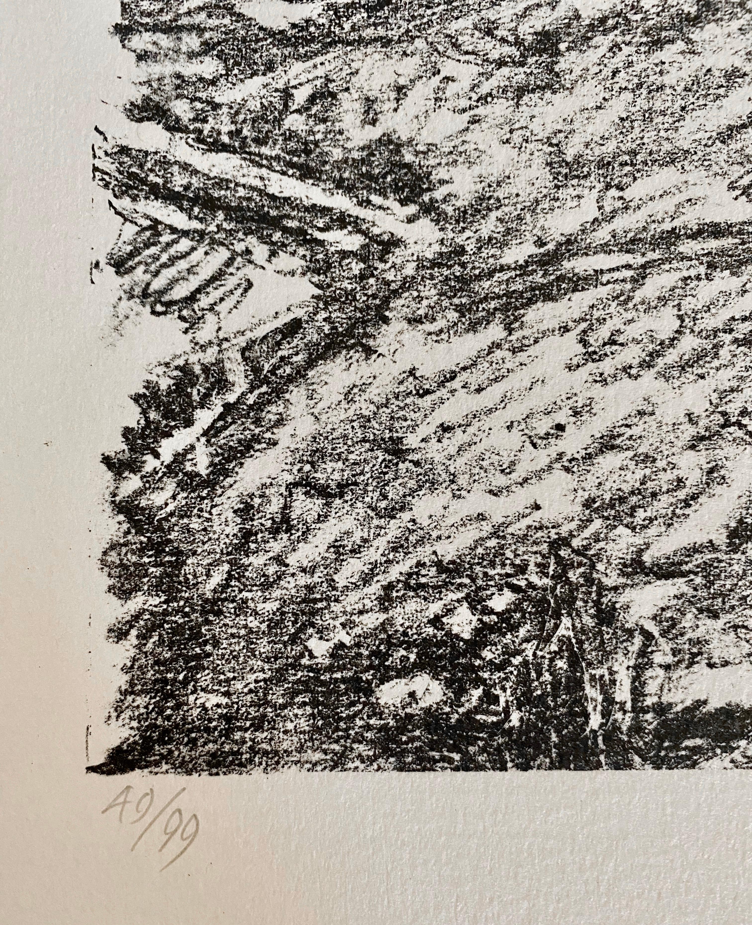 Avigdor Arikha Modernist Israeli Lithograph Jerusalem Landscape Bezalel School For Sale 3