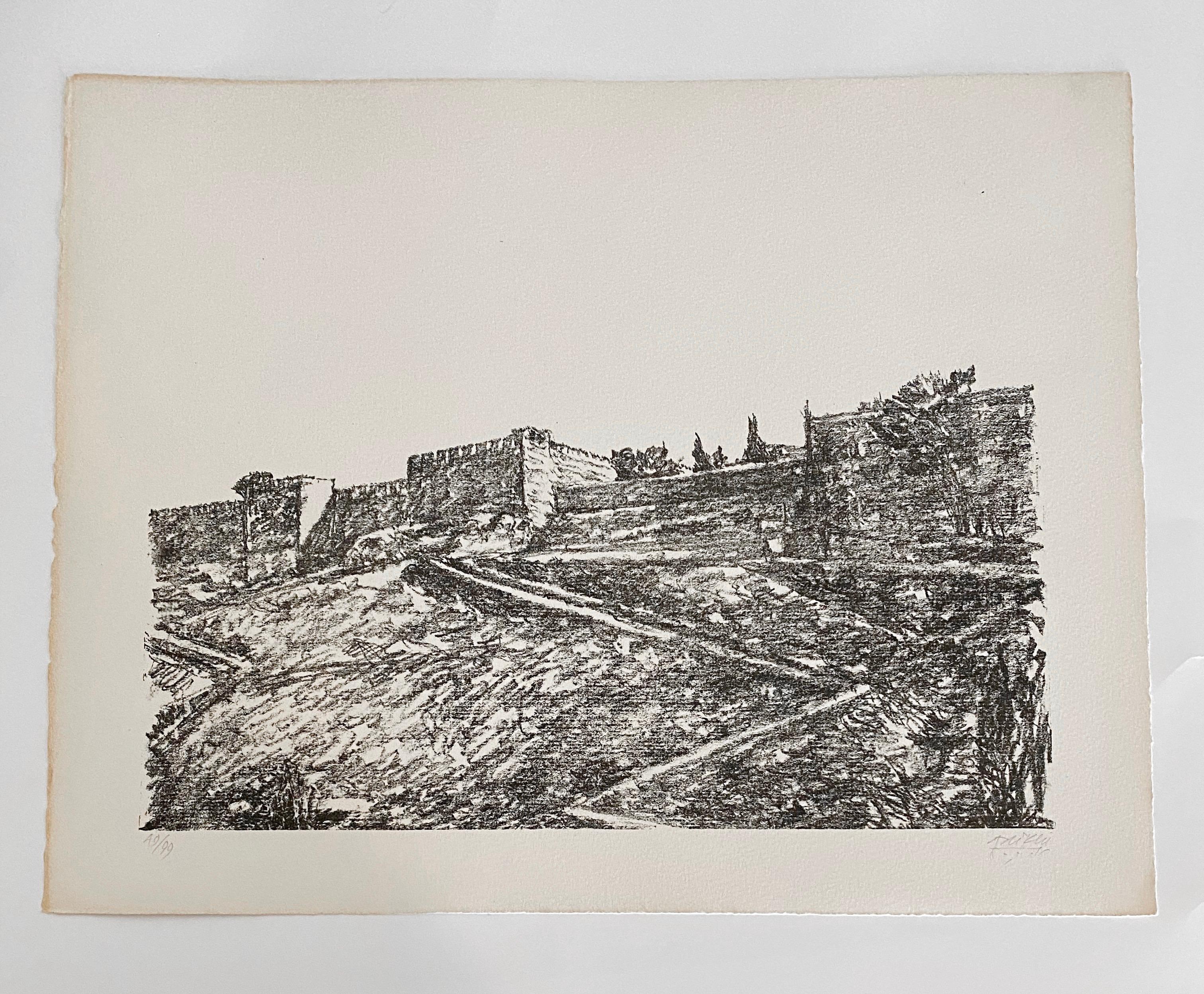 Avigdor Arikha Modernist Israeli Lithograph Jerusalem Landscape Bezalel School For Sale 6