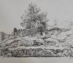 Avigdor Arikha Modernist Israeli Lithograph Jerusalem Landscape Bezalel School