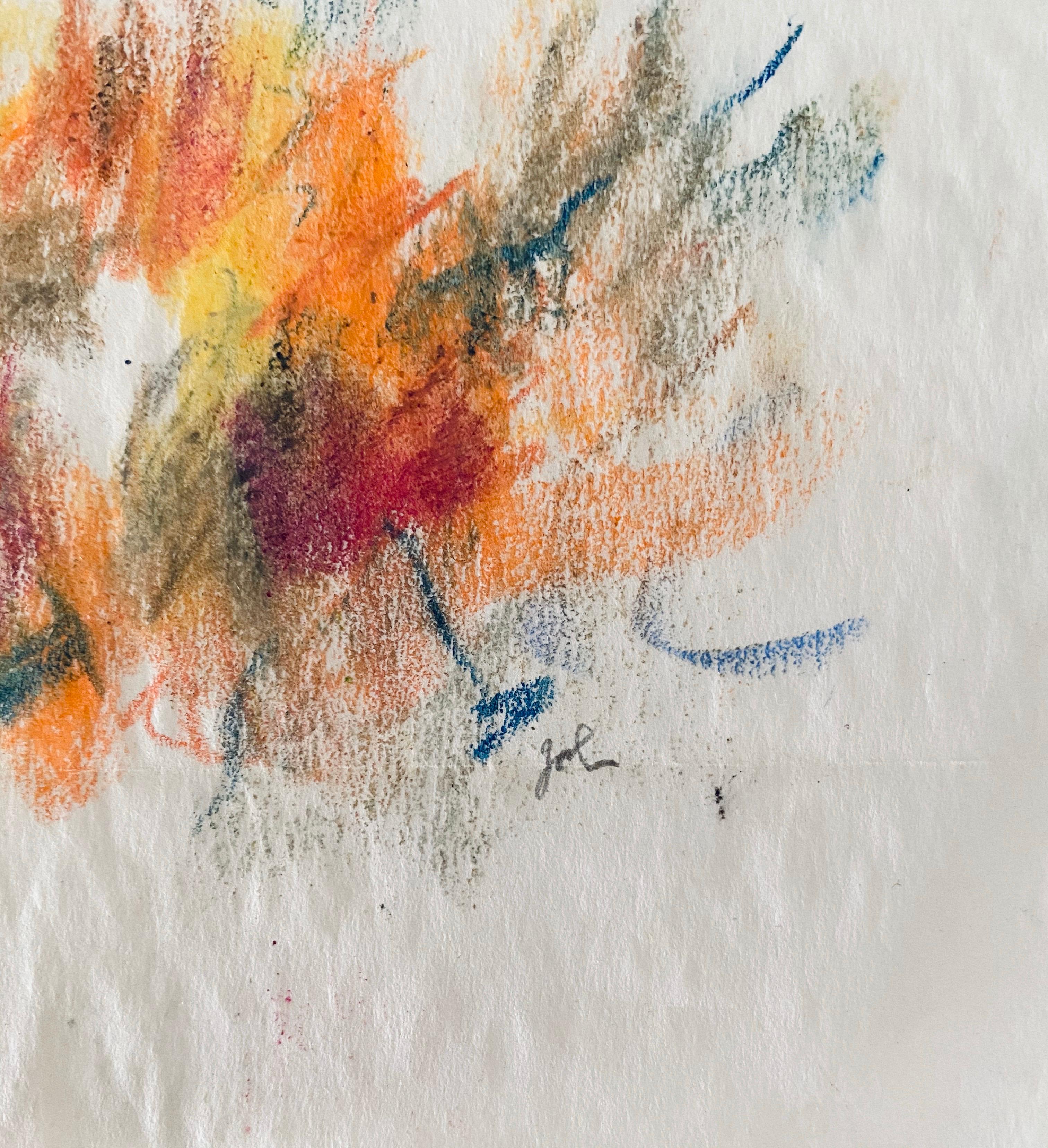 Abstract Pastel Crayon Drawing Color Abstract, Seasonal Letter John Von Wicht - Art by John Von Wicht 