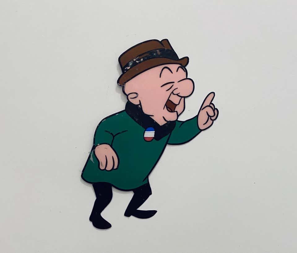 Mr. Magoo Original Vintage Animation Cel Hand Drawing Painting
