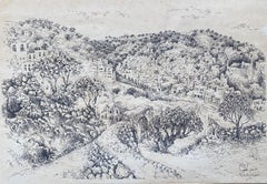 Hebron, 1969 Israelische Judaica-Lithographie in Mischtechnik
