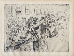 Deutsche impressionistische Marktplatz-Radierung