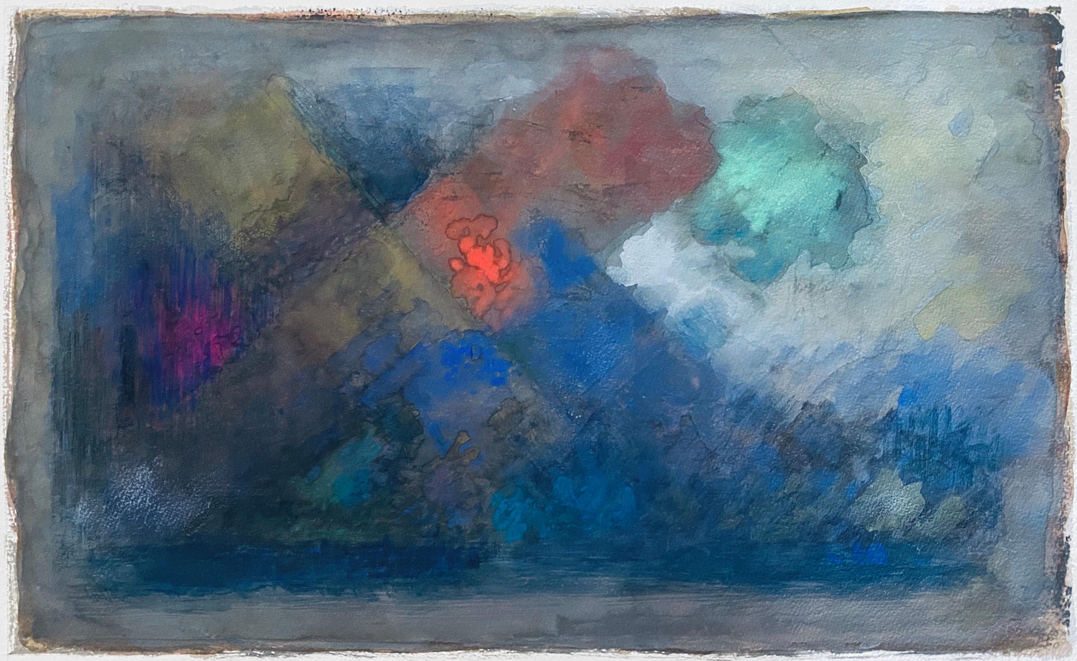 Pintura Judaica Polaca Francesa Acuarela Gouache Original Bauhaus Arte Yiddish en venta 1