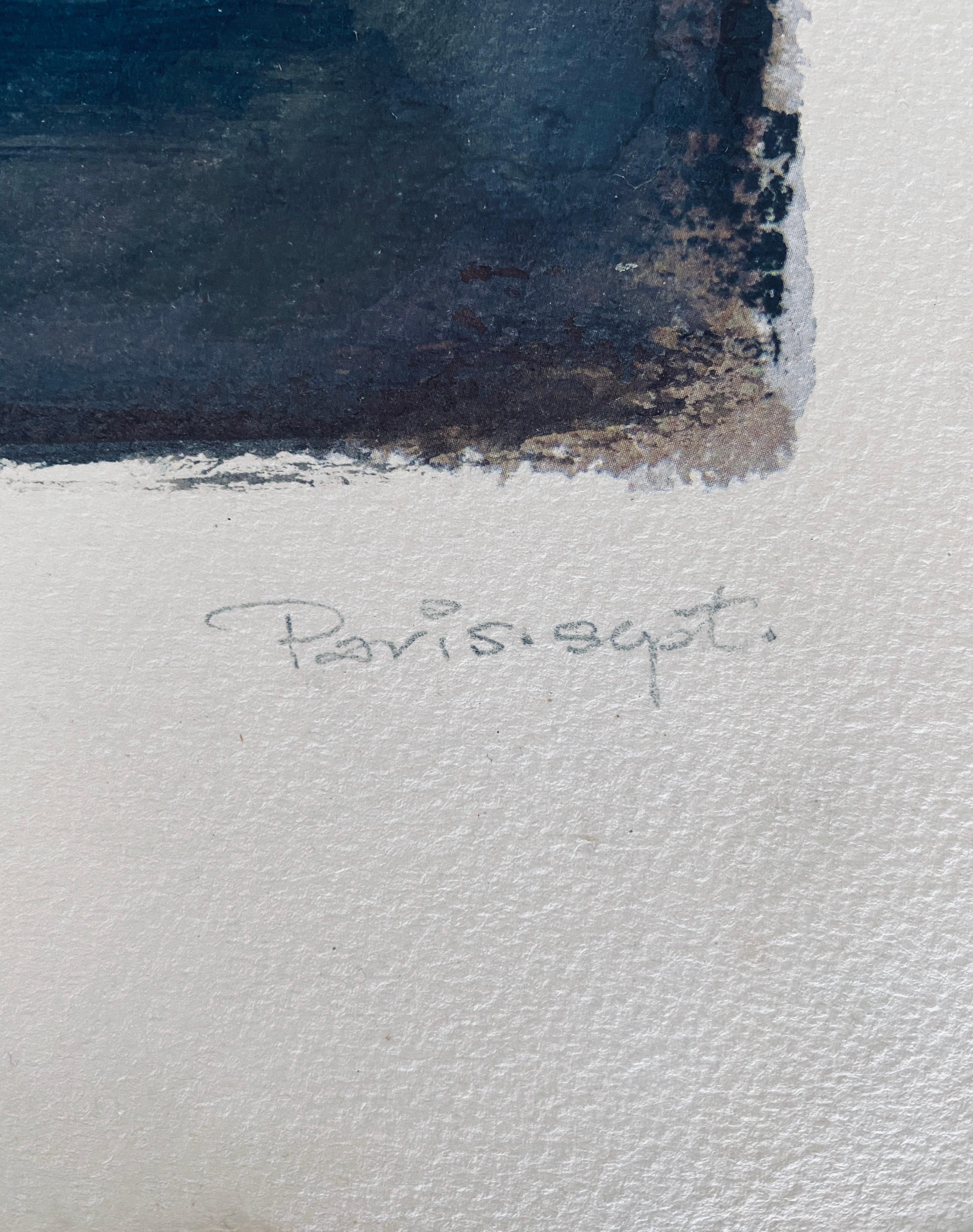 Pintura Judaica Polaca Francesa Acuarela Gouache Original Bauhaus Arte Yiddish en venta 4