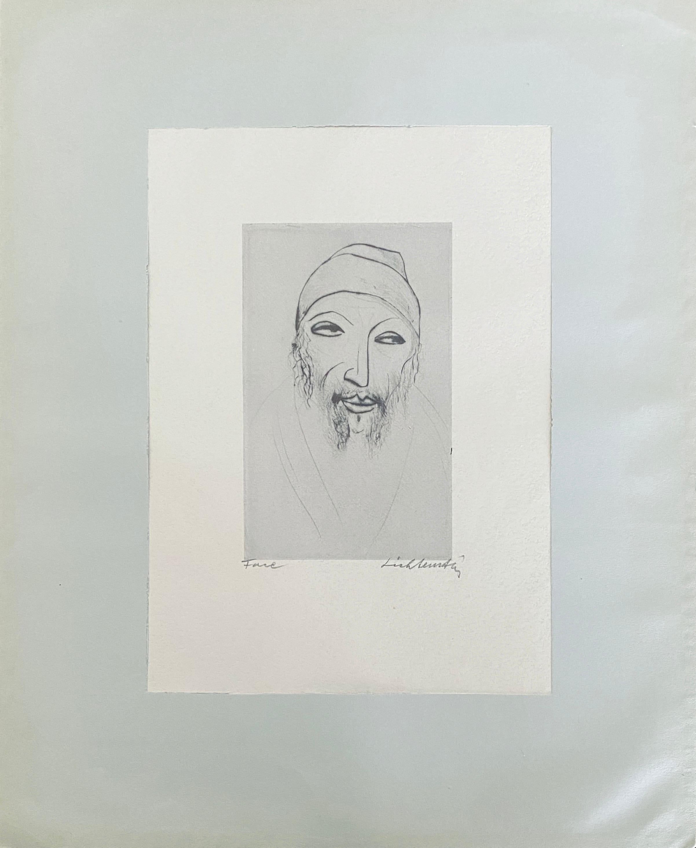 YITSKHOK LIKHTENSHTEYN (ISAAC LICHTENSTEIN) (1888-1981) (Icchok, Izrael)   wurde geboren in  Lodz, Polen. Ursprünglich besuchte er die Yehuda-Pen-Schule in Witebsk. In derselben Schule, in der der junge Marc Chagall begann, seine Schtetl-Juden,