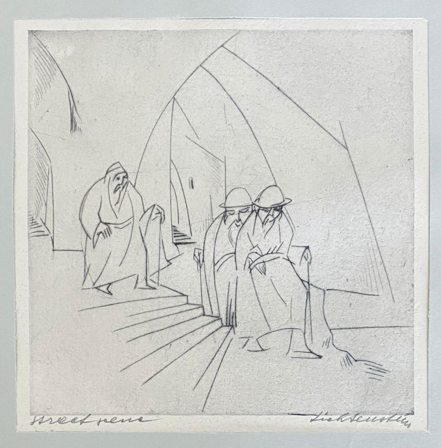 Scuola di Bezalel Gerusalemme Incisione ebraica israeliana - Art Postimpressionismo di Isaac Lichtenstein