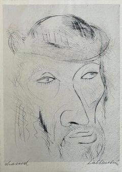 Bezalel School Jerusalem Israeli Judaica Etching - Chassid